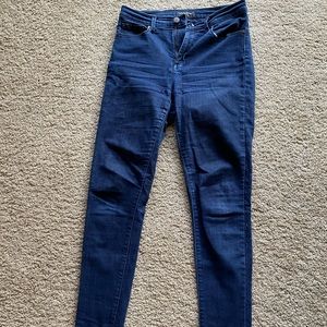 Dark Blue Comfy High Waisted Skinny Jeans